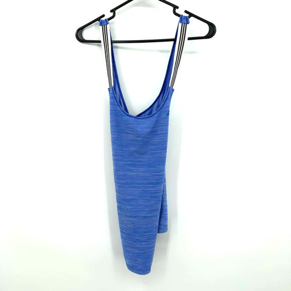 Adidas Size Medium heathered blue tank top cross x back with cut‎ out climalite